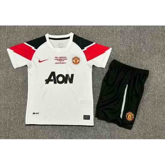 Youth Retro Soccer Jerseys Manchester United F.C. White 10 11